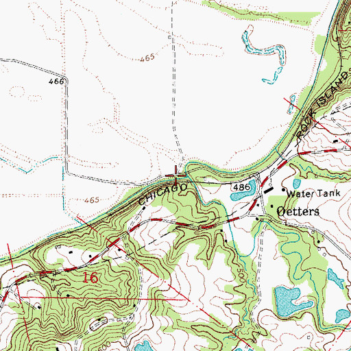 Topographic Map of Iman Branch, MO