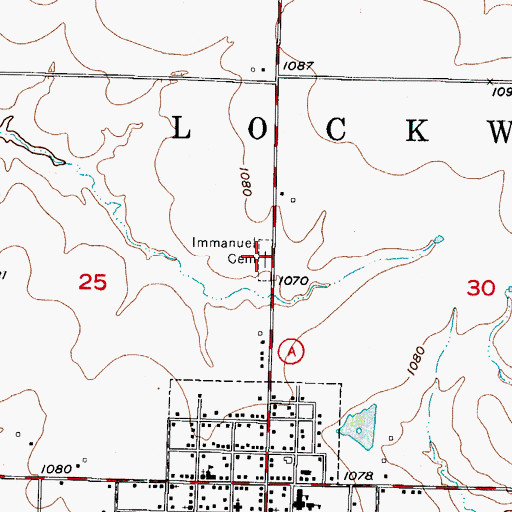 Topographic Map of Immanuel Cemetery, MO