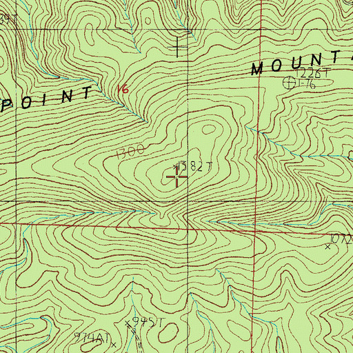 Topographic Map of High Point Mountain, AR