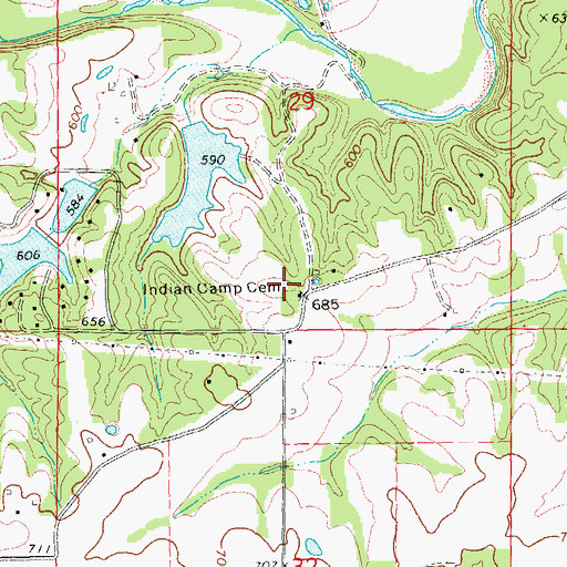 Topographic Map of Indian Camp Cemetery, MO