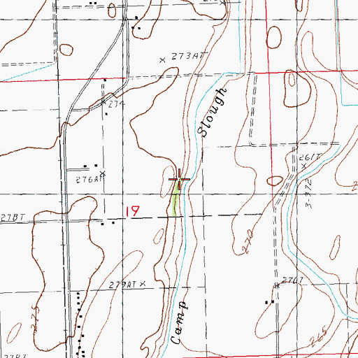 Topographic Map of Indian Camp Slough, MO
