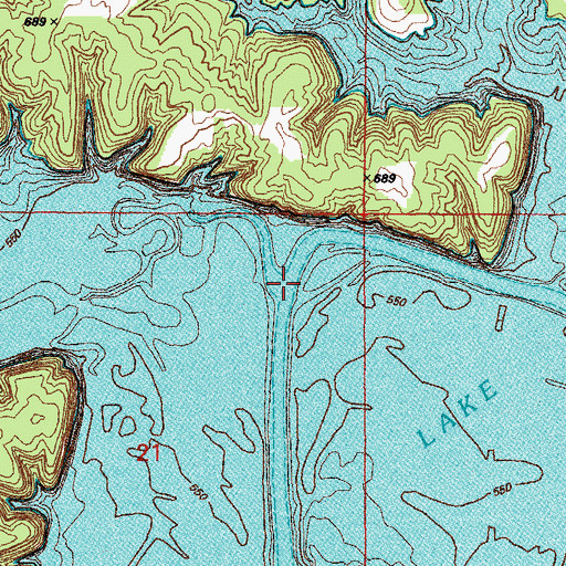 Topographic Map of Indian Creek, MO