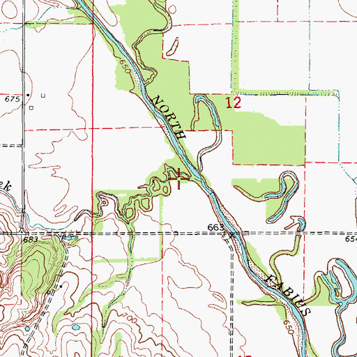 Topographic Map of Indian Creek, MO