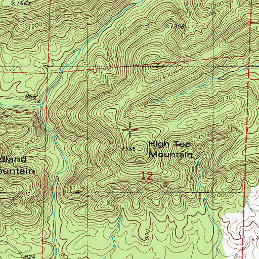 Topographic Map of High Top Mountain, AR