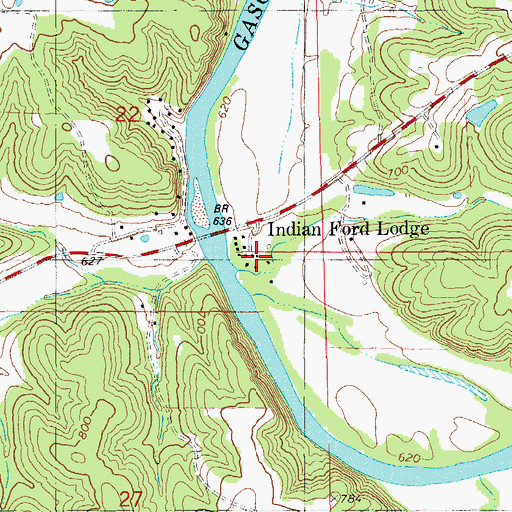 Topographic Map of Indian Ford Lakes, MO