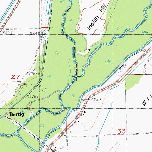 Topographic Map of Indian Hill Slough, MO