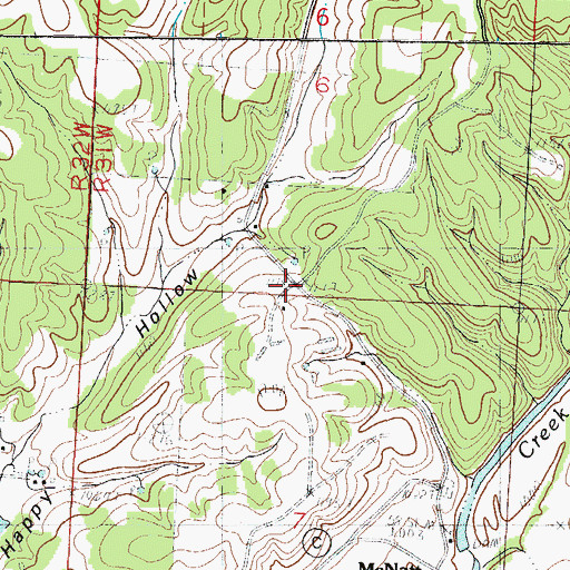 Topographic Map of Indian Springs School (historical), MO