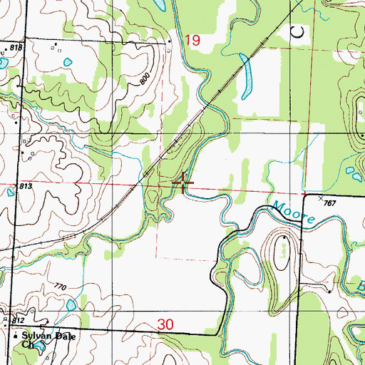 Topographic Map of Ingram Creek, MO