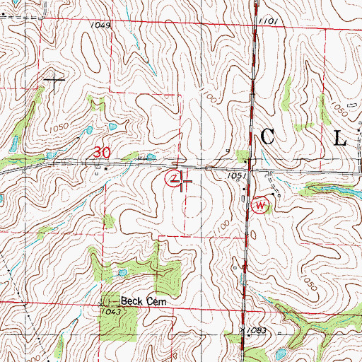 Topographic Map of Irish Grove School (historical), MO