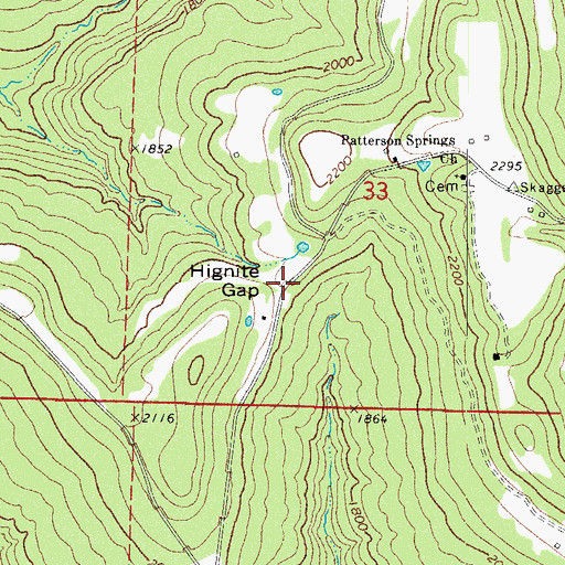 Topographic Map of Hignite Gap, AR