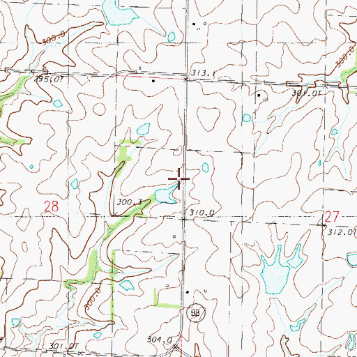 Topographic Map of Island Number 10 School (historical), MO
