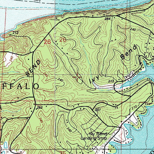 Topographic Map of Ivy Bend, MO