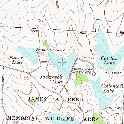 Topographic Map of Jackrabbit Lake, MO