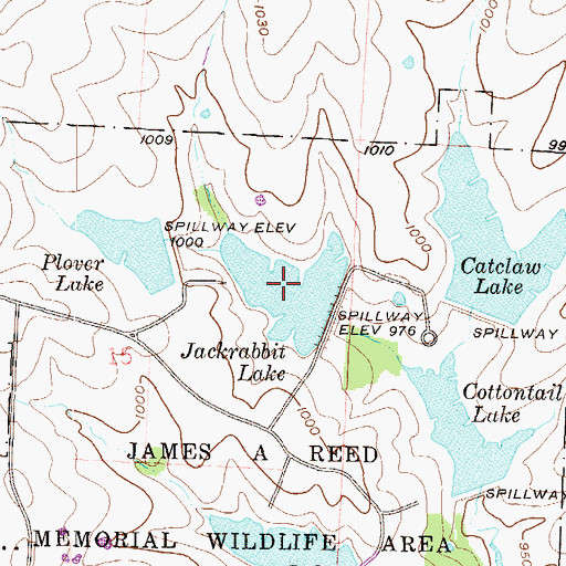 Topographic Map of Jackrabbit Lake, MO