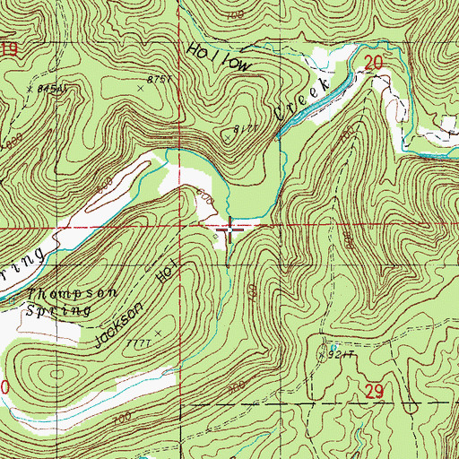 Topographic Map of Jackson Hollow, MO