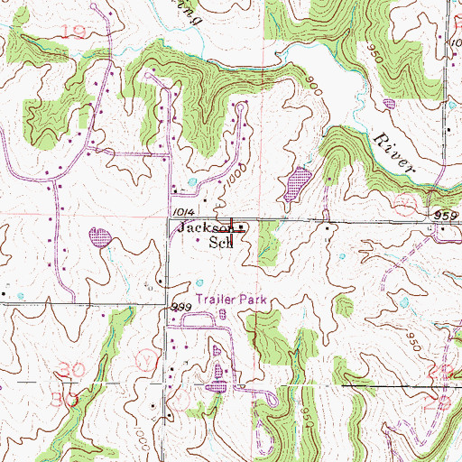 Topographic Map of Jackson School, MO