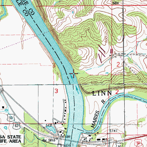 Topographic Map of Jaeger Creek, MO