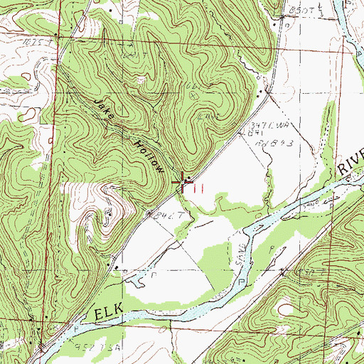 Topographic Map of Jake Hollow, MO