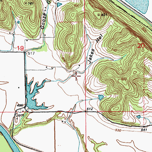 Topographic Map of Jakes Hollow, MO