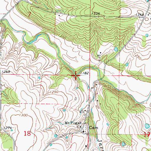 Topographic Map of Jarrett Branch, MO