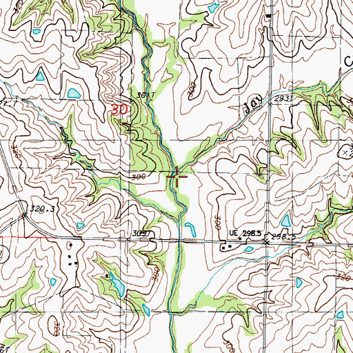 Topographic Map of Jay Creek, MO