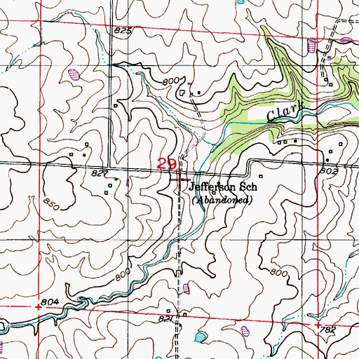Topographic Map of Jefferson School (historical), MO