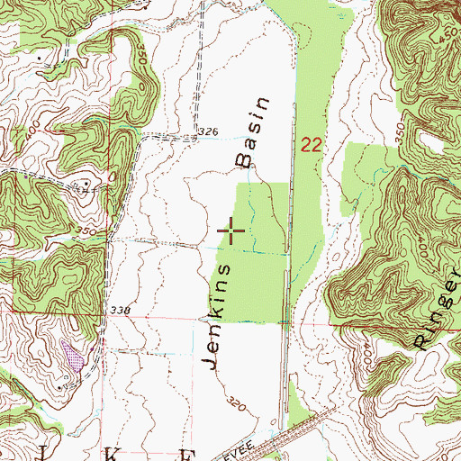 Topographic Map of Jenkins Basin, MO