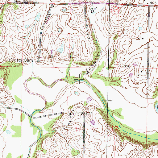 Topographic Map of Jenkins Branch, MO
