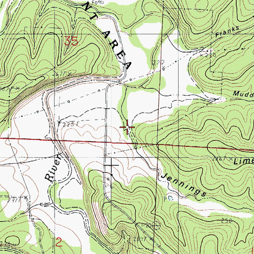 Topographic Map of Jennings Hollow, MO