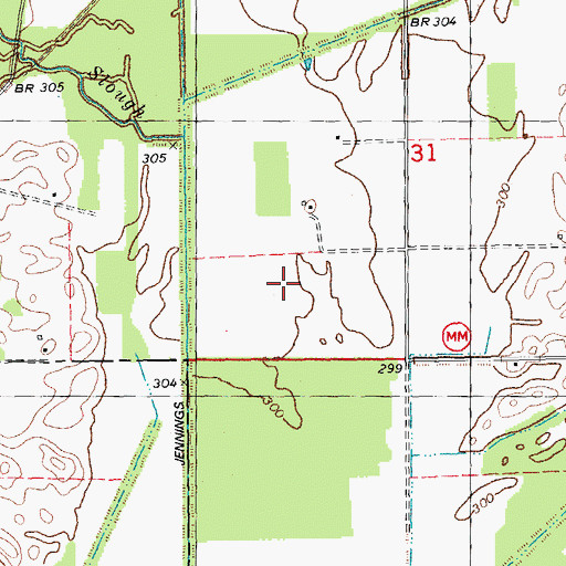 Topographic Map of Jennings School (historical), MO