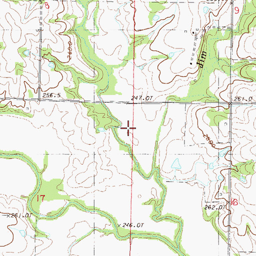Topographic Map of Jim Creek, MO