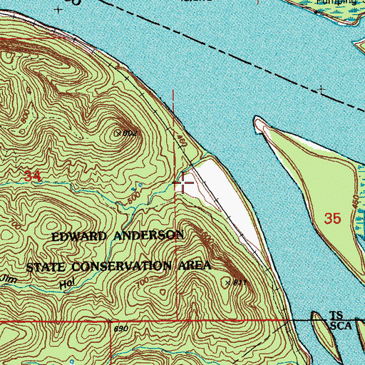 Topographic Map of Jim Hollow, MO