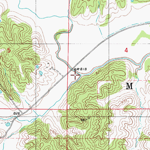 Topographic Map of Jobs Creek, MO