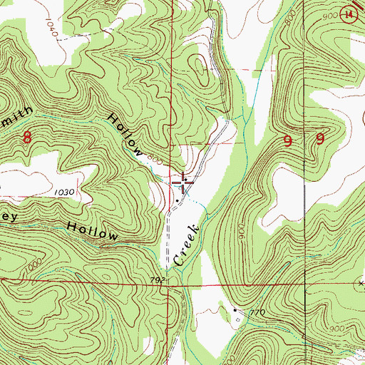 Topographic Map of John Smith Hollow, MO