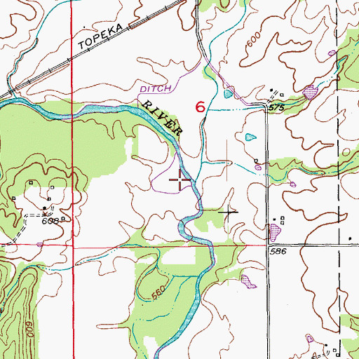 Topographic Map of Johnson Branch, MO