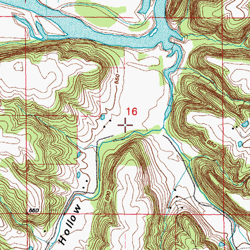 Topographic Map of Johnson Hollow, MO