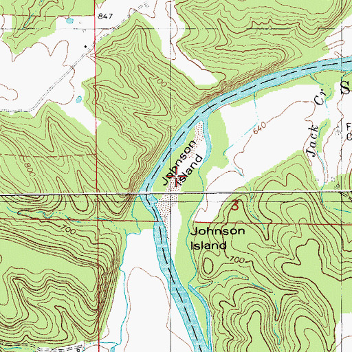 Topographic Map of Johnson Island, MO