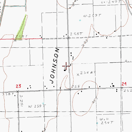 Topographic Map of Johnson Island Church, MO