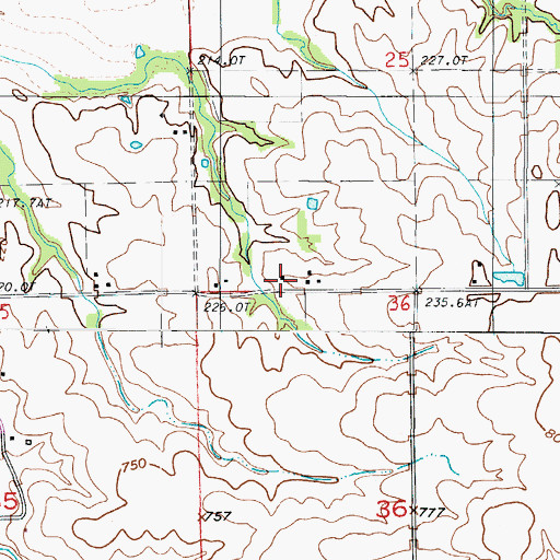 Topographic Map of Johnson School (historical), MO