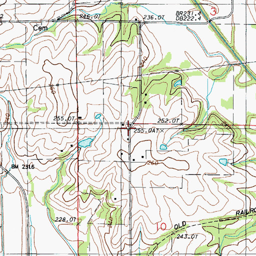 Topographic Map of Johnson School (historical), MO
