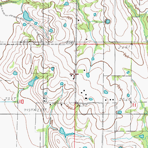 Topographic Map of Johnson School, MO