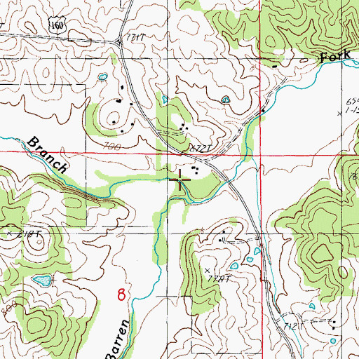 Topographic Map of Jolliff Spring Branch, MO