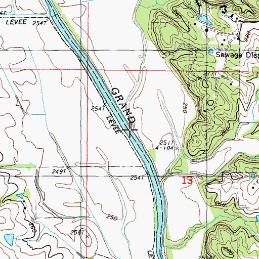 Topographic Map of Jones Branch, MO