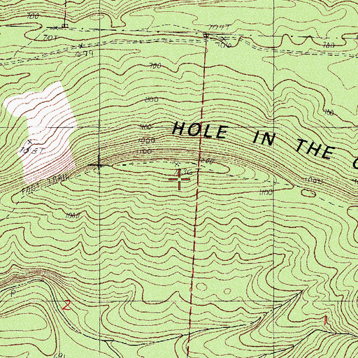Topographic Map of Hole in the Ground Mountain, AR