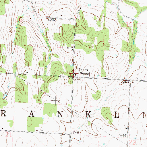 Topographic Map of Jones Chapel, MO