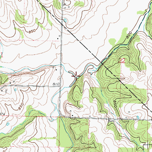 Topographic Map of Jones Creek, MO