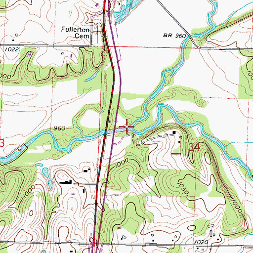 Topographic Map of Jones Creek, MO