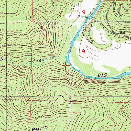 Topographic Map of Hole Creek, AR