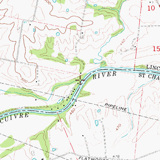 Topographic Map of Jordan Branch, MO