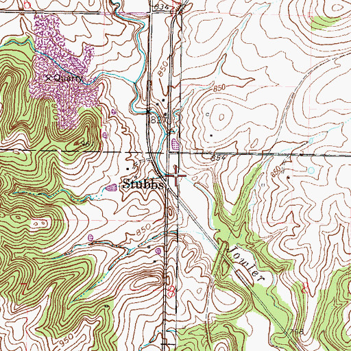 Topographic Map of Jowler Creek, MO